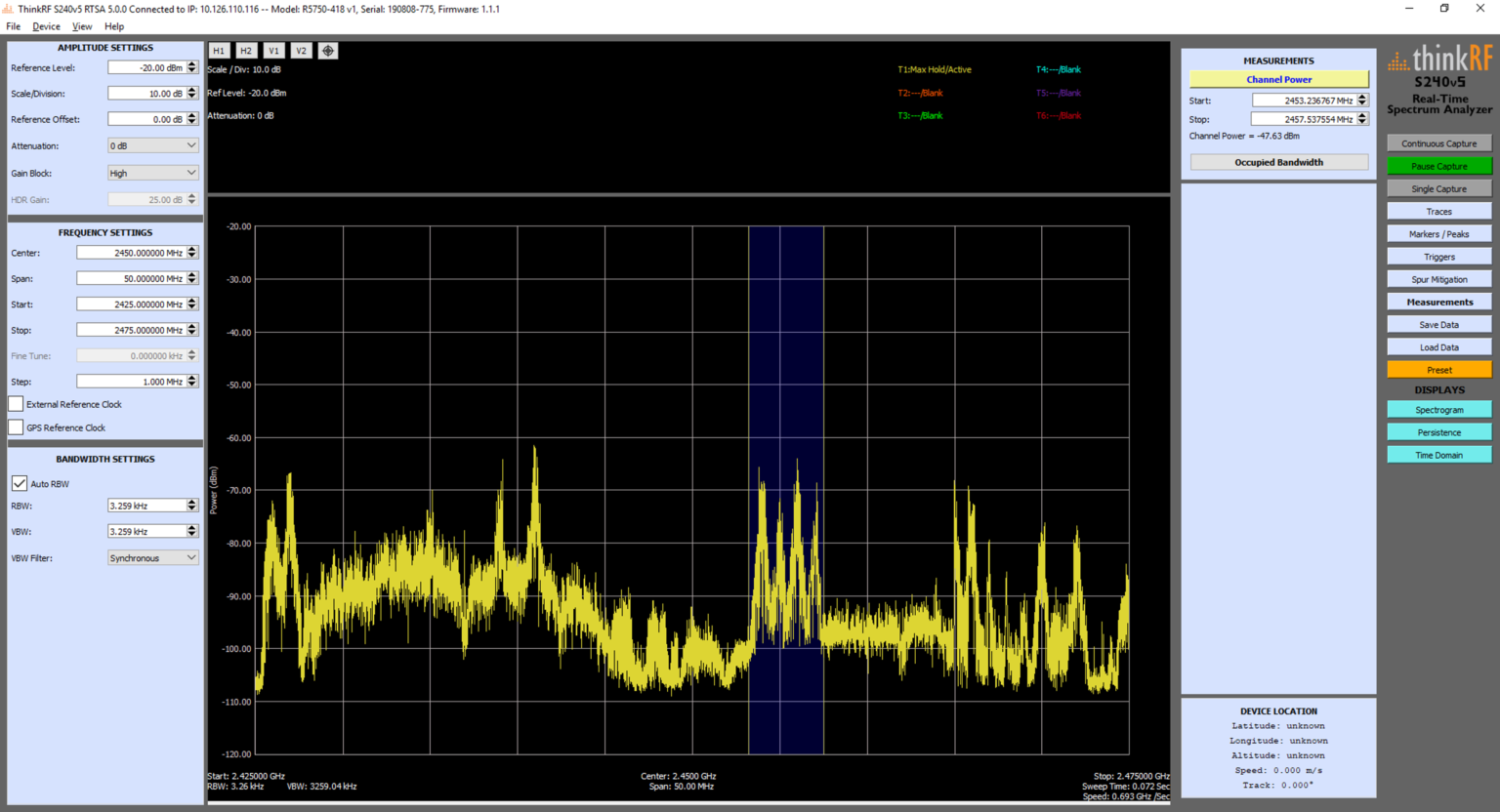 Spectrum Analysis Software thinkRF