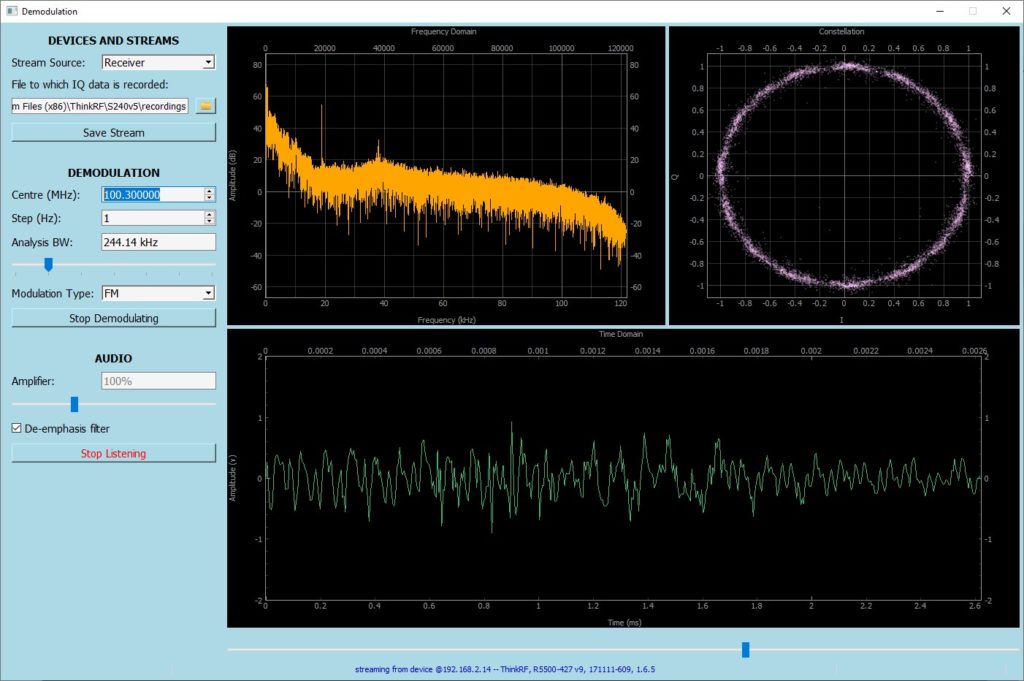 Spectrum Analysis Software thinkRF