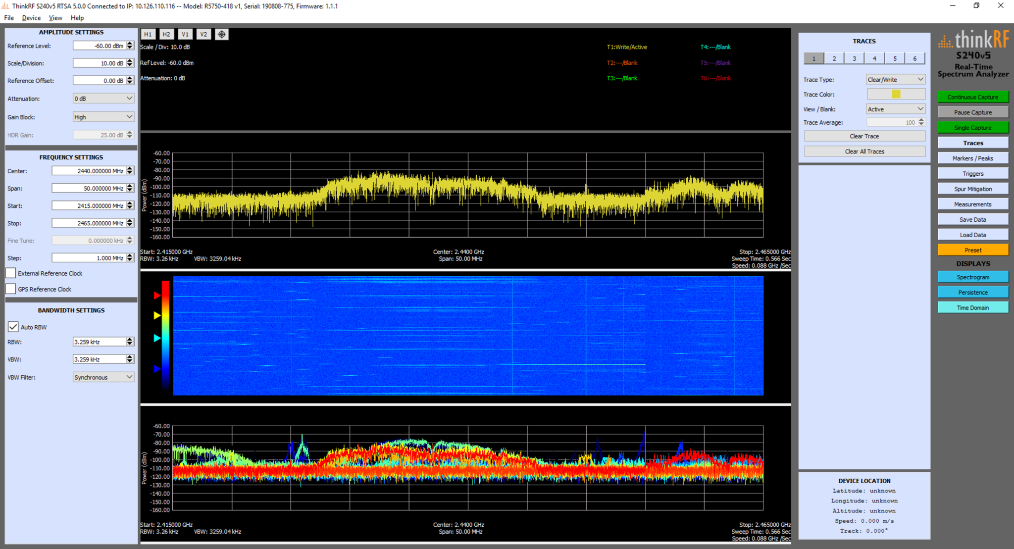 Spectrum Analysis Software thinkRF
