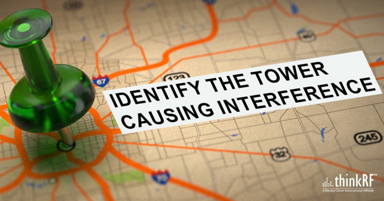 Identify the tower causing satellite downlink interferences in real-time